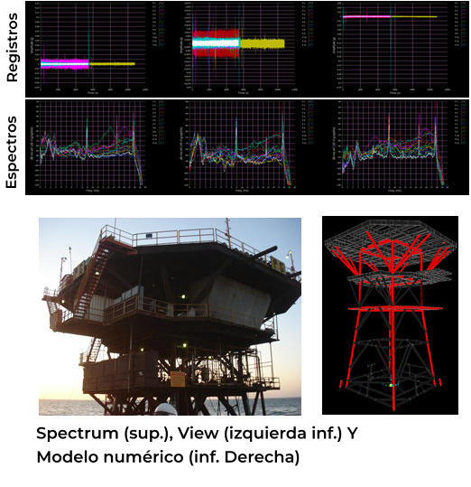 Registros Espectros Spectrum (sup.), View (izquierda inf.) Y Modelo numérico (inf. Derecha)